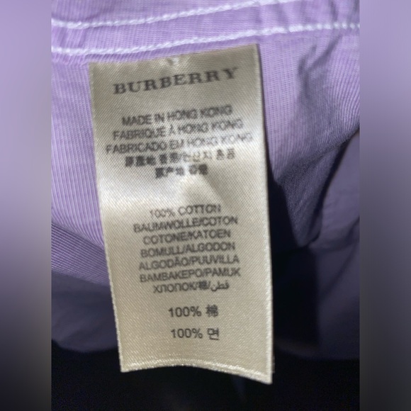 Burberry Men’s Button Down with Check Cuff in Light Purple - Picture 7 of 7